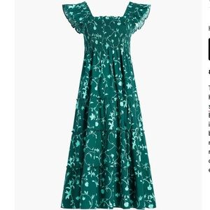 NWT Hill House Ellie Nap Dress in Green Botanical Print